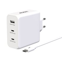Chargeur Secteur 130W 2 USB-C 100W + 1 USB 30W Câble USB-C 100W Akashi Blanc