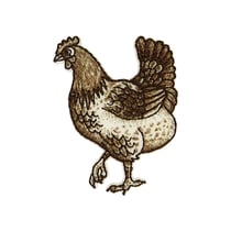 Ecusson thermocollant poule 3,6cm x 4,9cm