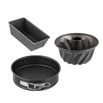 Set de 3 mini moules à cake 15 cm, charnière 16 cm et kouglof 18 cm Zenker Spécial Mini