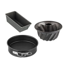 Set de 3 mini moules à cake 15 cm, charnière 16 cm et kouglof 18 cm Zenker Spécial Mini