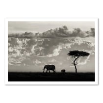 Affiche 30x40 cm - Silhouette of an elephant