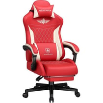 Chaise gaming ergonomique GTPLAYER - PU - Rouge - 150 kg - 50 x 50 x 130 cm