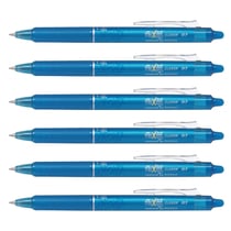 Lot de 6 Stylos roller rétractables Frixion Ball Clicker Pointe Moyenne 0,7 Turquoise