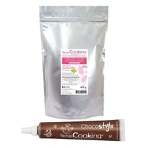 Préparation pour barbe à papa rose 400 g + 1 Stylo chocolat