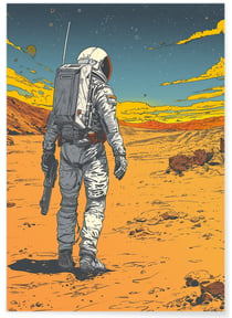 Affiche Astronaute explorant un Désert | A3 : 29,7x42cm