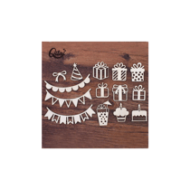 Lot de 39 embellissements en bois "anniversaire"