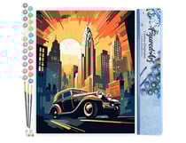 Peinture par Numéro Figured'Art - Voiture Art Déco à New York - Kit de Loisir Créatif DIY Numéro d'Art Complet - 40x50cm sans châssis en bois
