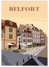 Affiche ville Belfort 2 | A3 : 29,7x42cm
