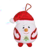 Peluche - Bonhomme de neige - Bouille de Noël sonore 13 cm