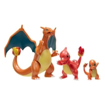 Pokémon - Pack 3 figurines Select Evolution Charmander , Charmeleon , Charizard - Jazwares