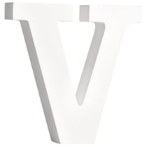 Lettre MDF V , blanc, 11cm, épaisseur 2cm