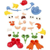 Set d'accessoires pour pâte à modeler - Parties du corps - De 0,8 à 6,8 cm - 26 éléments