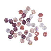 Perle facettée en verre, 4 mm ø, rose antique, boîte 100 pces