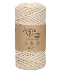 Corde de Coton Recyclé Macramé Anchor Crafty Fine - 250gr - Anchor 105 Ecru (Naturel)