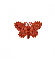 Ecussons Thermocollant Papillon Crochet 3 X 5 cm - Mediac Orange