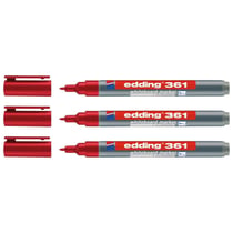 Lot de 3 marqueurs pour tableaux blancs - EDDING - Rouge - Pointe fine 1 mm