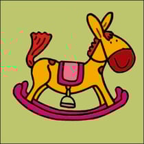 Kit canevas Soudan cheval à bascule 25x25cm