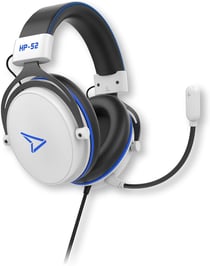 Steelplay HP-52, Casque Gaming filaire avec Micro Omnidirectionnel, flexible et détachable, Son 3D, Compatible PS5, PS4, Switch, PC, Mac, Xbox, Smartphone, Blanc