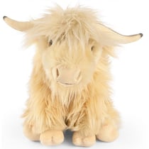 Peluche vache highland blanche 34 cm - living nature - an694