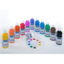 12 flacons de gouache - Peinture ultra-lavable - 500ml - Assortiment - Lefranc Bourgeois