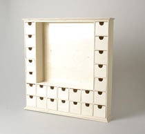 CALENDRIER DE L'AVENT CARRÉ - 44X44X7 CM - BOIS