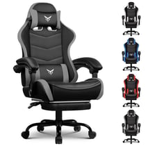 Chaise gaming ergonomique - GTPLAYER - Repose-pieds Noir/gris