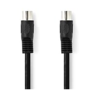 Nedis Câble Audio DIN 5 Broches Mâle vers Mâle 1m Plaqué Nickel Connexion Stable Noir