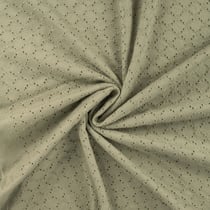 Tissu Coton Jersey brodé uni Vert kaki - Au mètre