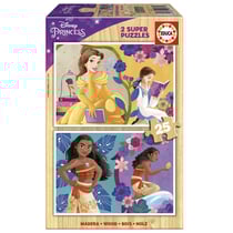 Puzzles 2 X 25 pcs Princesses Disney en bois