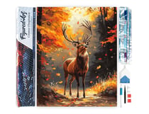 Diamond Painting Broderie Diamant Figured’Art 40x50cm toile entière roulée avec diamants carrés - Cerf majestueux en Automne