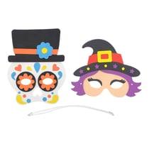 MégaCréa DIY - Masques d'Halloween pour enfant Tête de mort et Sorcière