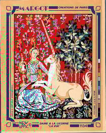 Canevas Pénélope Antique Dame à la licorne la Vue 40x50cm