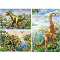 Puzzle le monde des dinosaures 3 x 48 pieces avec poster - schmidt - 56202