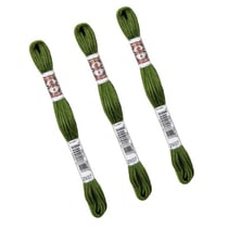 Lot de 3 échevettes 10m DMC Fil retors mat canevas tapisserie 100% coton vert kaki 2937