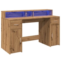 Bureau table poste de travail meuble d'ordinateur informatique étude avec lumières LED