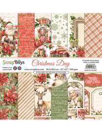 Pochette de 12 feuilles recto verso Christmas Day Scrapboys