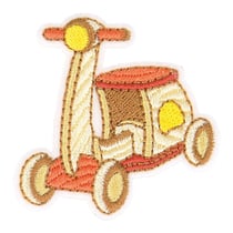 Ecusson thermocollant jouet en bois vespa 4cm x 4cm
