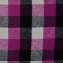 Tissu Laine mélangé Carreaux Fuschia sur fond Noir - Au mètre