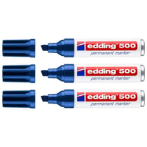 Lot de 3 marqueurs permanents - EDDING - Pointe biseautée 2-7 mm - Bleu