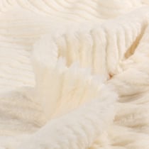 Tissu Fausse fourrure côtelé uni Blanc cassé