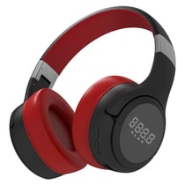 Casque Audio Bluetooth Pliable Avec Écran LCD Et Réduction De Bruit Rouge YONIS