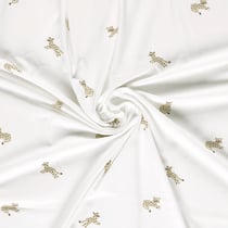 Tissu Jersey Coton imprimé Ethan petits léopards sur fond Ecru
