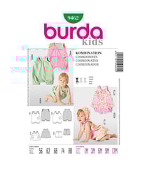 Patron Burda 9462 Kids Ensemble bébé taille n°1-12 mois