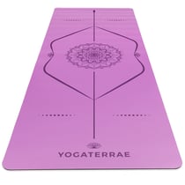 Tapis Yoga Lavande Antidérapant Éco-Durable PU-Caoutchouc naturel MANDALA Premium 183x68x0,4cm + Sac