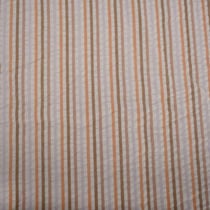 Tissu Coton imprimé rayures Linbay oranges sur fond Blanc - Au mètre