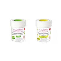 2 colorants alimentaires en poudre - vert citron-vert