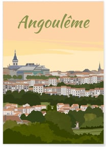 Affiche ville Angoulême | A3 : 29,7x42cm