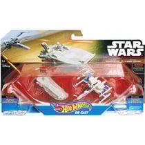 Pack de 2 vaisseaux star wars transporter vs et x-wing fighter 6.5cm - hot wheels - mattel - ckj81