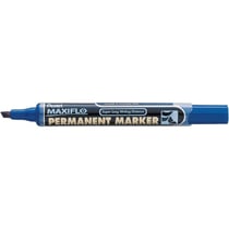 Lot de 12 marqueurs permanents MAXIFLO NLF60 - PENTEL - Pointe biseautée 1,0 - 3,5 mm - Bleu