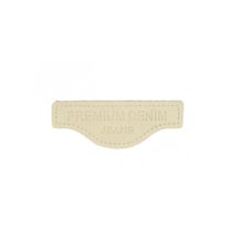 Lot de 3 écussons à coudre en cuir véritable écru 6x2cm